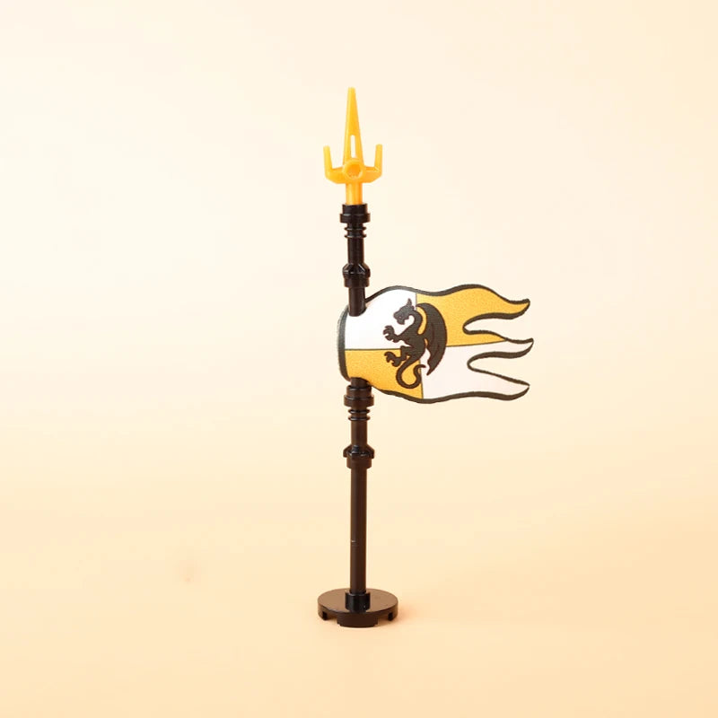 Medieval Castle Knight Figures Flag Building Blocks Ancient Holy Rome Military Army Soldier Weapons MOC Accessory Bricks Kid Toy