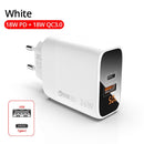PZOZ USB Typ C Ladegerät 30W Schnellladung QC 3.0 PD 20W Quick Charge LED-Anzeige für iPhone 14 13 12 Pro Max Plus Samsung Xiaomi