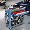 AIRAJ Heavy Duty 3-Tier Rolling Tool Cart with Drawers & Pegboard