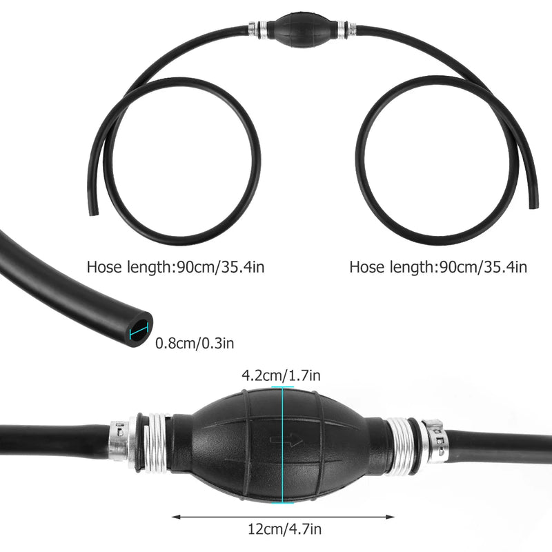 Fuel Transfer Pump Manual Suction Pump Hand Water Transfer Pump with 8mm Soft Delivery Hose for Gasoline Diesel Fuel Liquid