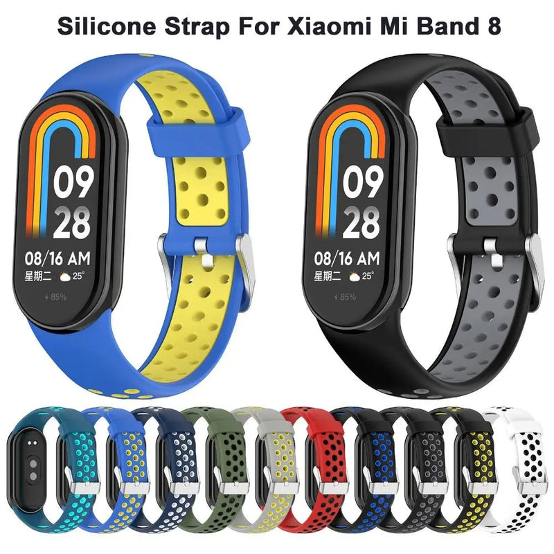Silicone Strap for Xiaomi Mi Band 8 SmartWatch Breathable Sport Bracelet Replacement Color Wristband for MiBand 8 NFC Watchband