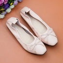 2024 Spring\Autumn Genuine Leather Shoes Woman Flats Work Classi Fashion Bowknot Female Casual Ballet Ladies Shoes Plus Size 44
