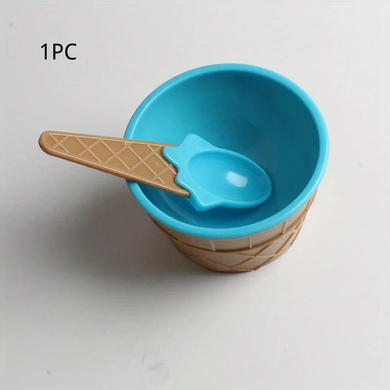 1/6pcs ice cream bowl and spoon set summer essential Christmas party ice cream mold bowl spoon kitchen supplies, kitchen tools