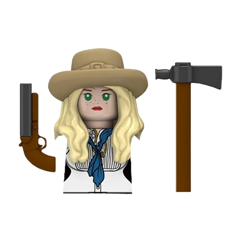 Military War US West Cowboy Figures Building Blocks City Police Detective Army Soldiers Weapons MOC Model Bricks Kids Toys Gifts