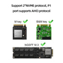 Dual-Bay M.2 NVME SSD Clone USB3.2 Type C NVME Docking Station M.2 M.3 NVME PCI-E External Hard Disk Box for M2 SSD M Key SSD
