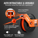 SucceBuy Retractable Air Hose Reel 50FT Hybrid Compressor Hose Reel 5In Wall Mount Heavy Duty Double Arm Stainless Steel Reel
