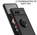 Armor Matte Case For Google Pixel 8 7A 7 6 Pro Cover Ring Magnetic Holder Stand Shockproof Coque Fundas