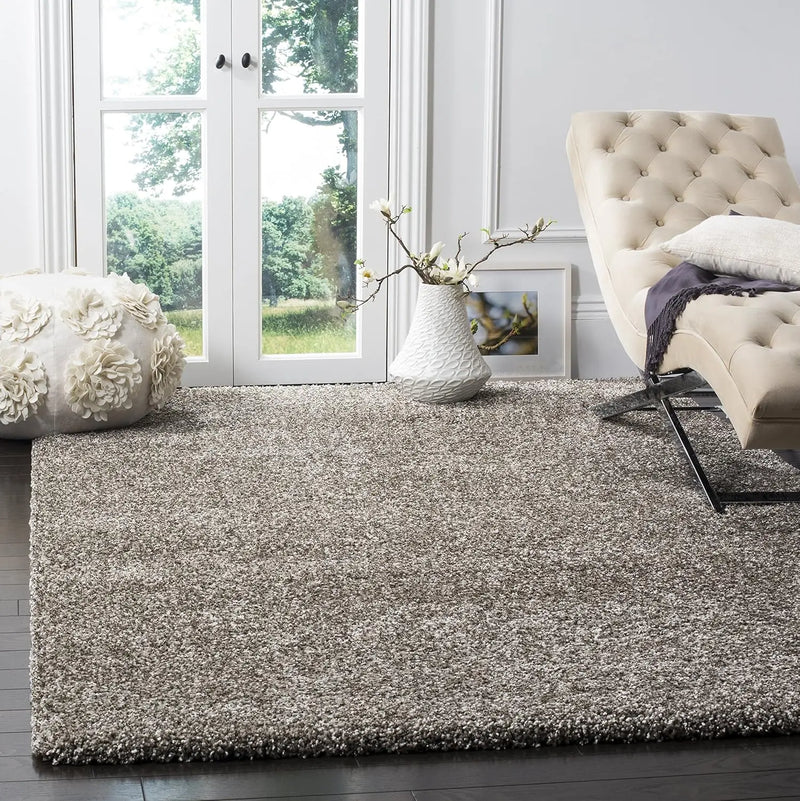 Safavieh Milan Shag Collection Area Rug - 6' X 9', Grey, Solid Design, Non-Shedding & Easy Care, 2-Inch Thick Ideal For High