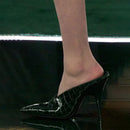 2025 Women's Summer New High Heel Sandals, Pointed Sexy Party Banquet, European and American Large Hollow Sandals