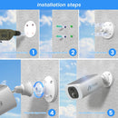 ANRAN 2K Solar Security Camera 3/5MP Outdoor Wireless 2.4G WIFI Camera Battery Cam Floodlight Color Night Vision Can't Add NVR