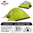 Naturehike Upgraded Cloud Up 3 Person Tent Outdoor Camping Tent Ultralight Waterproof Tent Free Standing Hiking Backpacking Tent