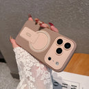 For iPhone 17 Pro Max 16 Luxury Magsafe Magnetic Holder Stand Matte Phone Case For iPhone 15 14 Plus 13 Lens Protective Cover