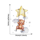 Moon Stars Wall Stickers Cartoon Teddy Bear Sleeping PVC Artistic Wall Decal For Kids Room Home Decoration Stickers Interior