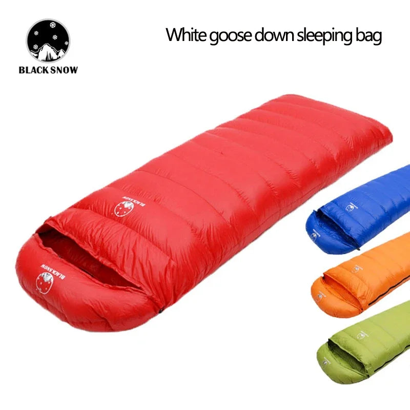 High-Quality Larger Size Envelope Style White Goose Down Filled Soft Adult Sleeping Bag Suitable for Cold Weather Thermal Quilt