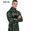 3mm/5mm Spearfishing Wetsuit Camouflage Open Cell Neoprene Free Diving Suit 2-Piece Fullsuit Mens Hooded Snorkeling Suits