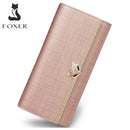 FOXER Women Split Leather Long Wallet Best Gift Female Clutch Bag Credit Card Holder Lady Luxury Coin Purse Fashion Evening Bags