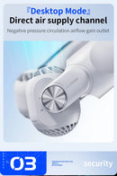 Rotor Neck Hanging Portable Fan, USB Rechargeable Adjustable Bladeless Turbo Cooling Fan for Dorm Home Outdoor