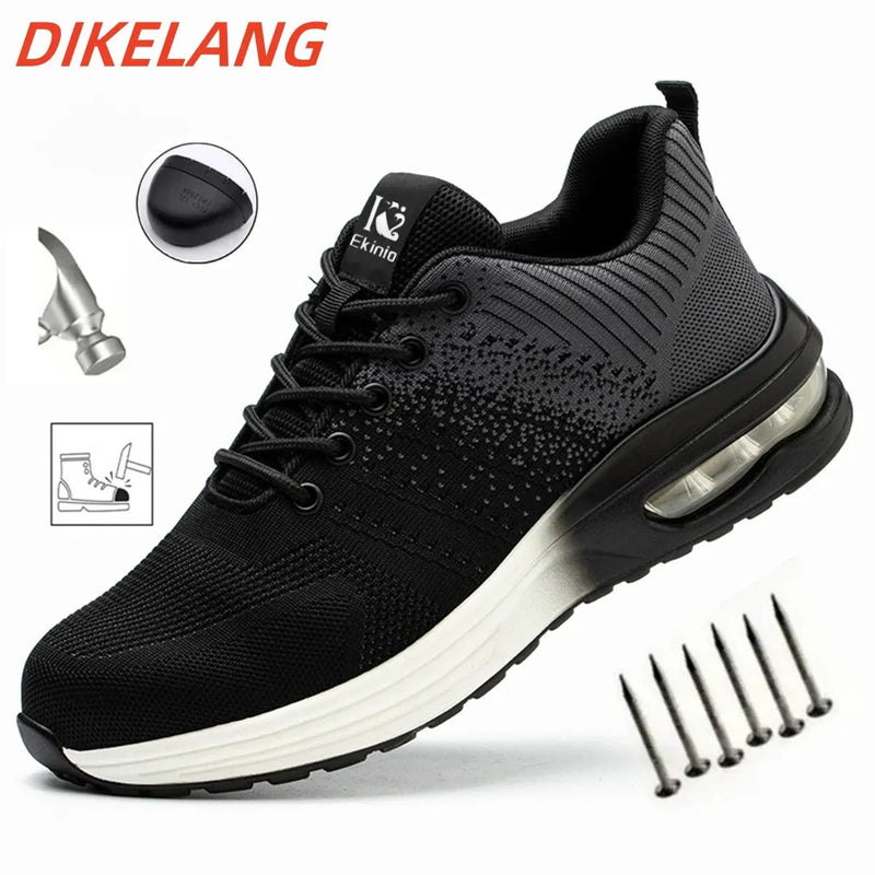 Air Cushion Work Safety Shoes For Men Women Breathable Work Sneakers Steel Toe Shoes Anti-puncture Safety Protective Shoe