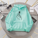 Damen Hoodies Casual Kpop Finger Herz Liebe Muster Kapuzenpullover Mode Hoodie Langarm Damen Pullover Streetwear