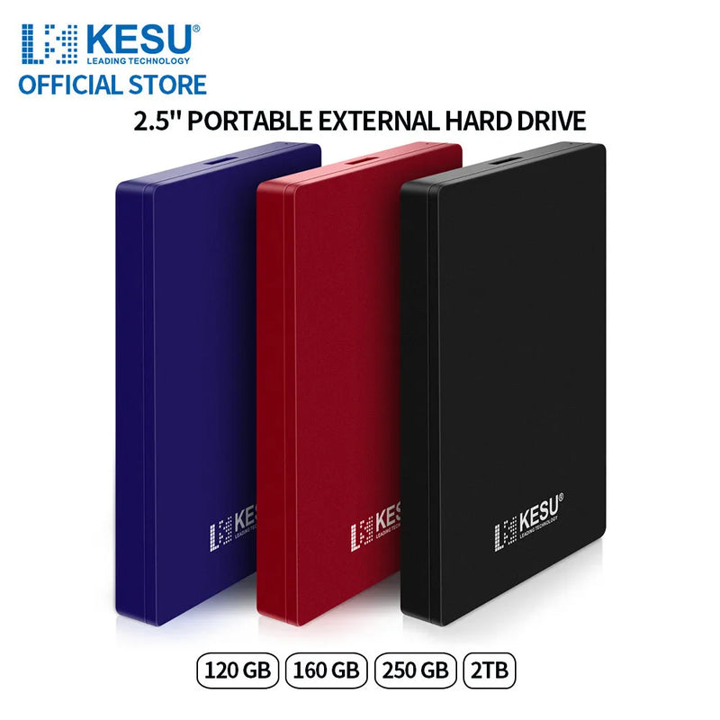 KESU External Hard Drive 2.5" HDD 120gb/160gb/250gb USB3.0 External Hard Disk Storage Compatible For Desktop/Laptop/MacBook/TV