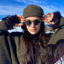 ZENOTTIC-Steampunk-Clip-On-Sonnenbrille für Damen und Herren, Anti-Blaulicht-Brille + polarisierender Clip, modische/retro Computerbrille