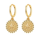 CRMYA Boho Round Coin Cubic Zirconia Silver Gold Plated Fashion Earrings For Women Dangle Drop Earrings Jewelry Wholesale