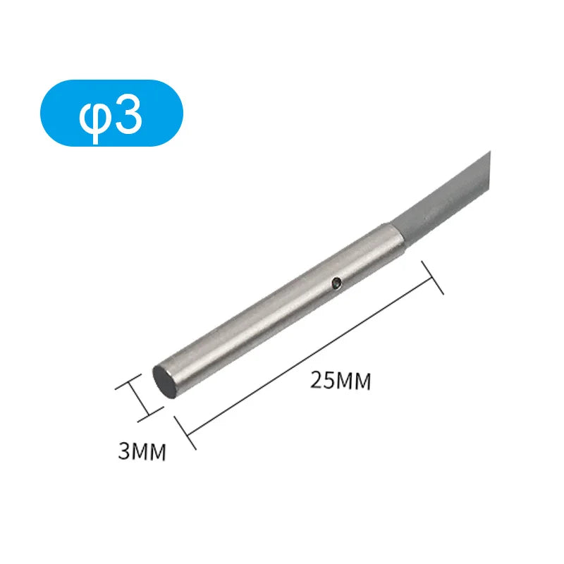Mini Inductive Sensor Switch Stainless Steel IP65 Waterproof Proximity Switch with 2m Cable M3 M4 M5 M6 Three Wire NPN PNP