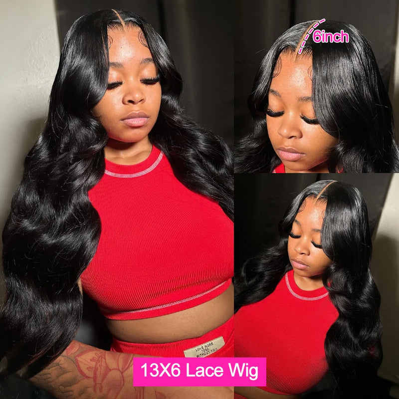 Luvin HD Transparent 13x6 Body Wave Lace Front Human Hair Wigs Brazilian Remy 30 32 inch Water Wave Lace Frontal Wigs For Women