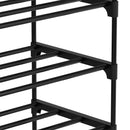 Shoe Rack 10 Tier Shoe Storage Organizer Metal With Hooks Fit 20-25 Pairs Shoes Easy Assembly, Space-Saving.