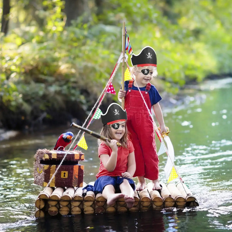 6-48Sets Pirate Party Supplies Halloween Pirate Costumes Child Birthday Party Favors Pirate Accessories Pirate Hat Sword