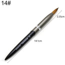 TIANMI Pure Kolinsky Hair Manicure Nail Tool Round Metal Handle Carving Drawing Brushes Salon Professional Painting Nail Brush