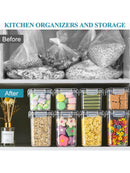 6pcs Closed food storage containers with LIDS, plastic kitchen pantry organization and storage, dry cargo containers for cookies