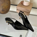 SUOJIALUN 2024 Spring New Band Women Pumps Shoes Fashion Shallow Slip On Slingback Sandals Thin High Heel Dress Sexy Pumps Shoes