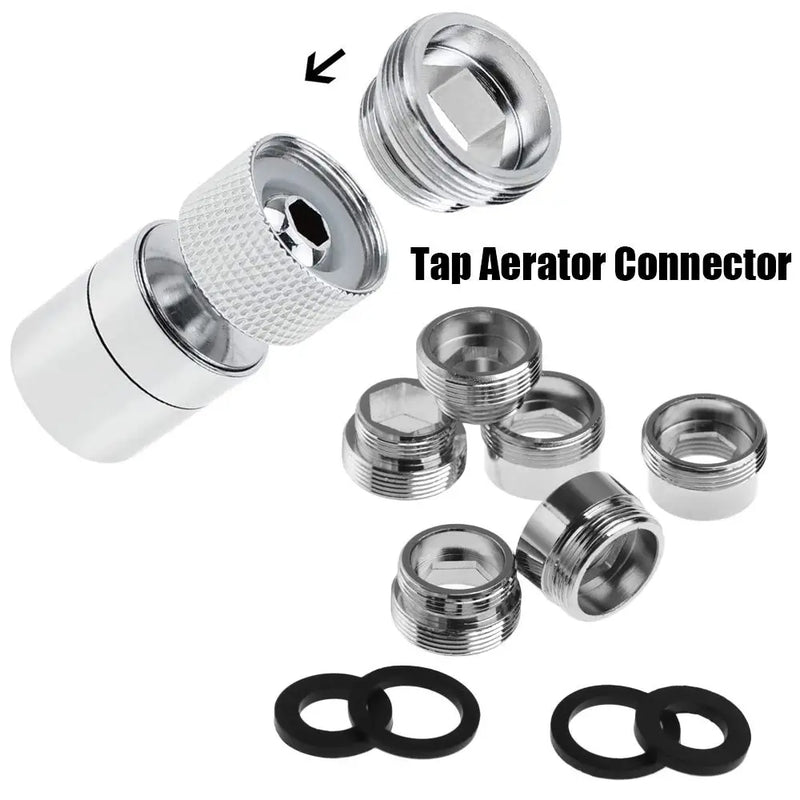 Metal Tap Aerator Connector Outside Inside Thread Water Saving Adaptor Kitchen Faucet 16/18/20/22/24/28/mm to 22mm with Gasket