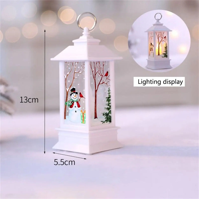 Lantern Led Candles Santa Deer Snowman Lamp Decor for Christmas Birthday Gift