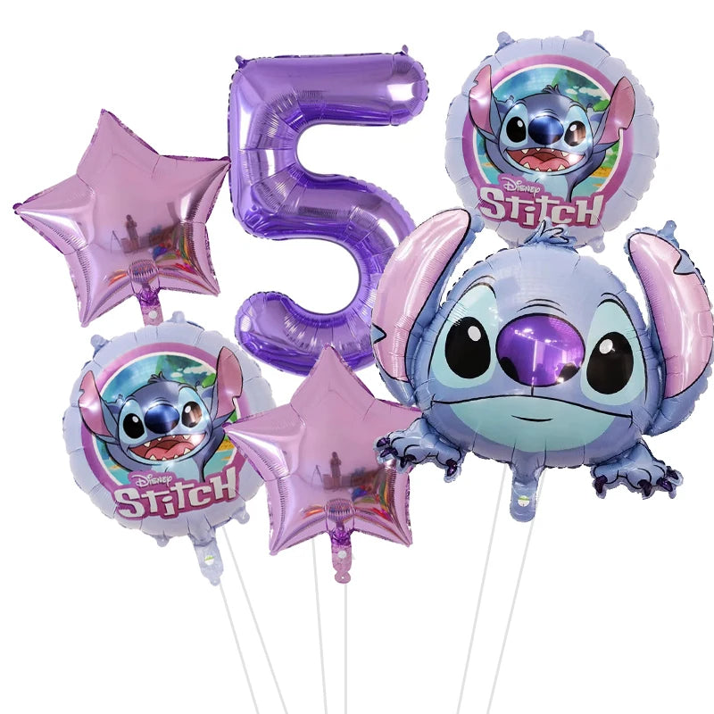 6pcs Disney Lilo & Stitch Party Balloons Stitch 32" Number Balloon set Baby Shower Birthday Party Decorations Kids Toy Gifts