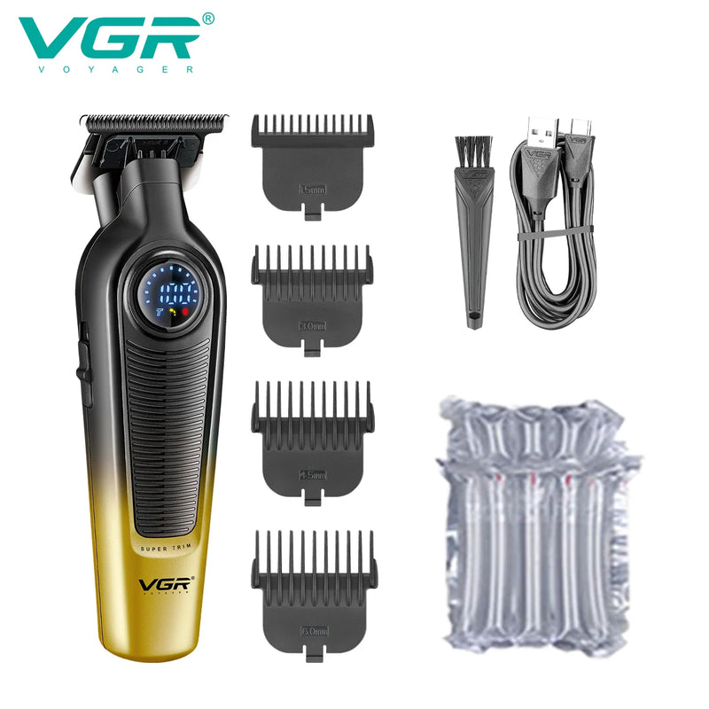 VGR V-996 Men's Professional Hair Clipper with DLC Blade, 7000 RPM, LED Display, Barber Shop Cordless Professional Hair Trimmer