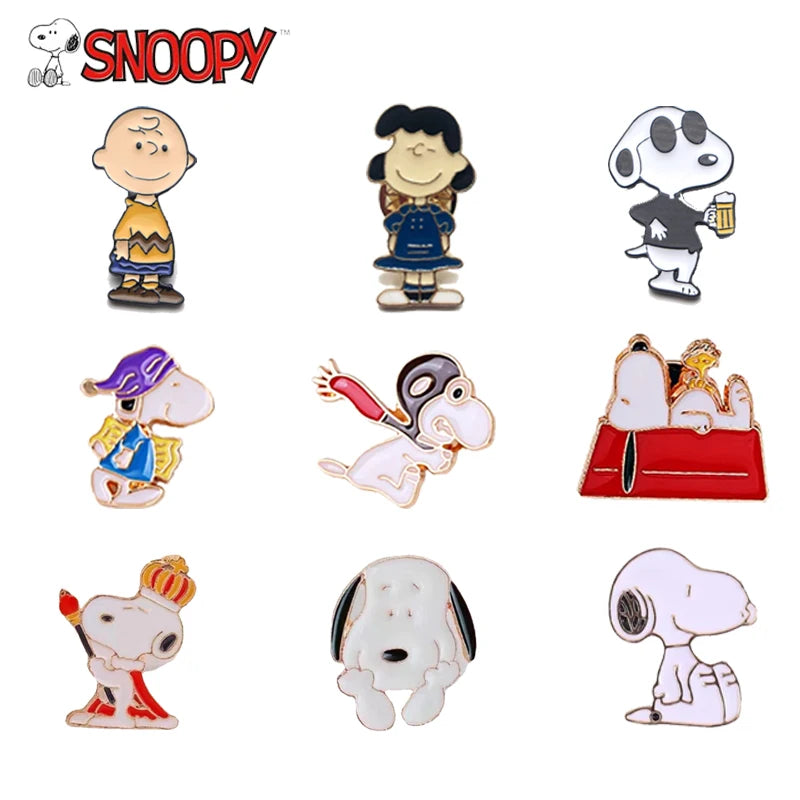 Snoopy Anime Enamel Metal Pin Lapel Pins for Backpacks Brooches on Clothes Jewelry Pin Cute Decorative Accessories Gifts