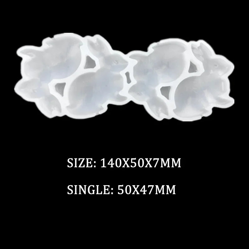 Hollow Heart Shape Silicone Lollipop Molds Bunny Rabbit Chocolate Candy Cheese Mould Valentine Day Easter Cake Decorating Tools