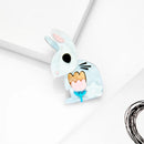 YAOLOGE 2022 Neue Osterhasen Broschen für Damen Süße Cartoon Blume Tier Kaninchen Brosche Pin Kragen Abzeichen Schmuck Geschenk