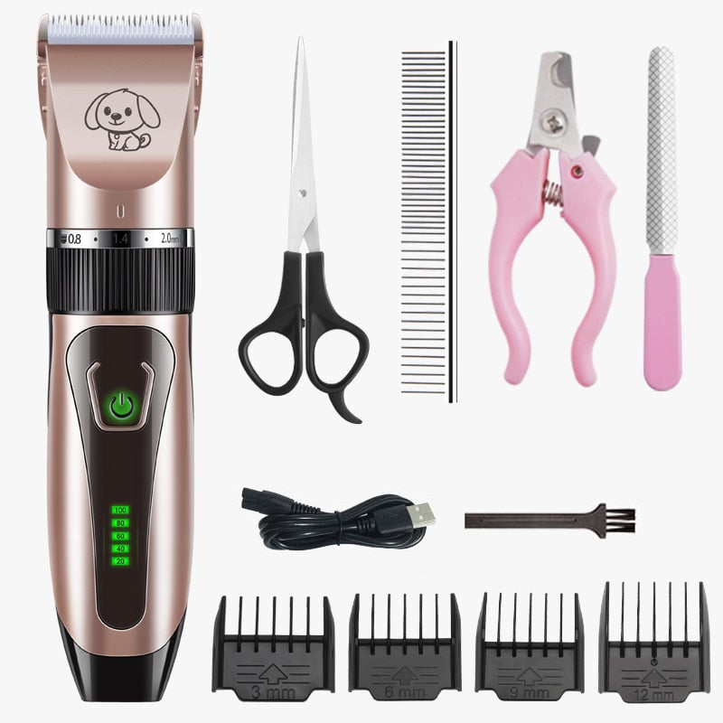 Dogs Clipper Grooming Clipper Kit USB Professional Rechargeable Low-Noise Clipper For Dog  Pets Hair Trimmer Display Battery