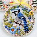 Beginner Embroidery Kit Cow Daisy Flower Embroidery Punch Needle Kit with Hoop Cloth Color Thread Colorful Handmade Craft Set