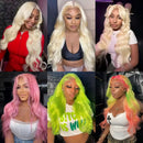 613 Blonde Body Wave 13x6 HD Transparent Lace Front Wigs 40 46 Inch 200 Density Brazilian Human Hair Pre Plucked For Black Women