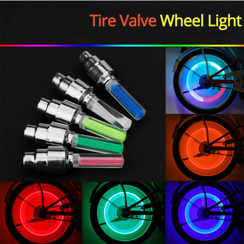 2Pcs Atmosphere Welcome Light Hub Lamp Auto Car Bicycle Wheel Moto Bike Tire Decorative Valve Cap Flash Spoke Led Neon 12V PINK