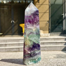 Natürlicher Fluoritkristall Säule Zauberstab Obelisk Spitze Erdheilung
