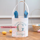 Personalised Initial name pink blue Bunny rabbit bag happy Easter party home decoration Egg Hunt basket kid boy girl gift Bucket