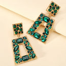 Modische hohle Ohrhänger aus Metall mit Kristall in geometrischem Design für Damen – Trend 2022, Boho-Luxus-Design, Pendientes, Vintage-Partyschmuck