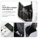 USB Port 20 24inch Front Opening Design Airline Certified Carry on Luggage ABS+PC Hard Shell Luggage with Spinner Wheels