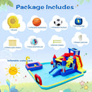 10 in 1 Inflatable Bounce House Water Park for Kids Toys Slide Waterslide with Splash Pool & Basketball & Climbing Wall & Blower
