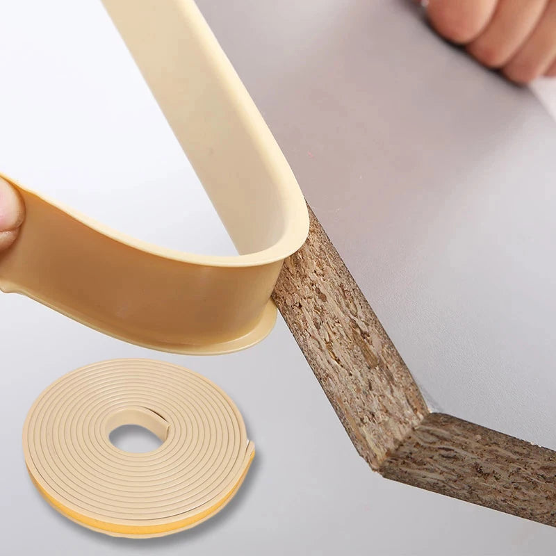 Self-adhesive Edge Banding Strip Furniture Wood Board Cabinet Table Chair Protector Cover U-shaped Silicone Rubber Seal Strip